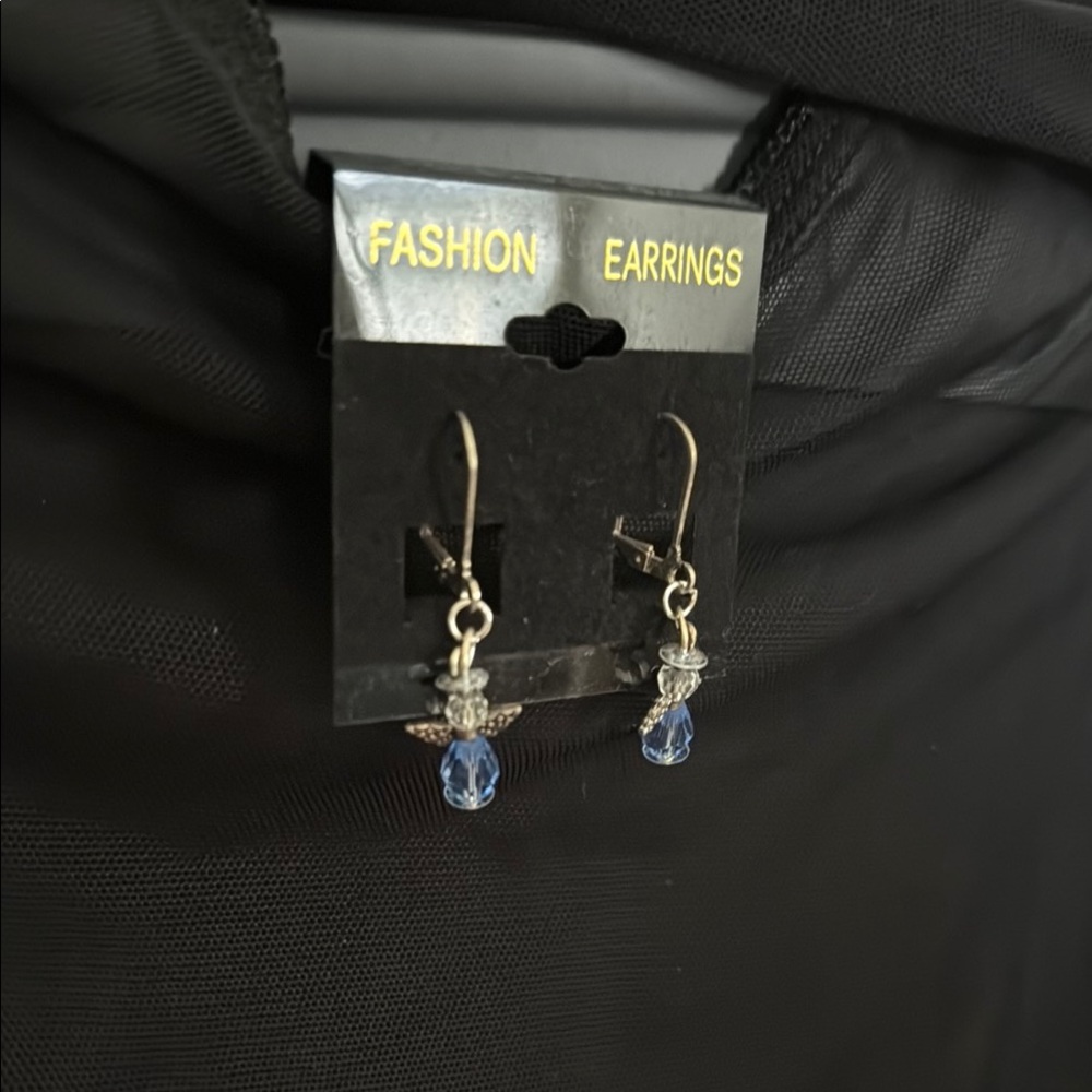 Elegant Blue Angel Earrings